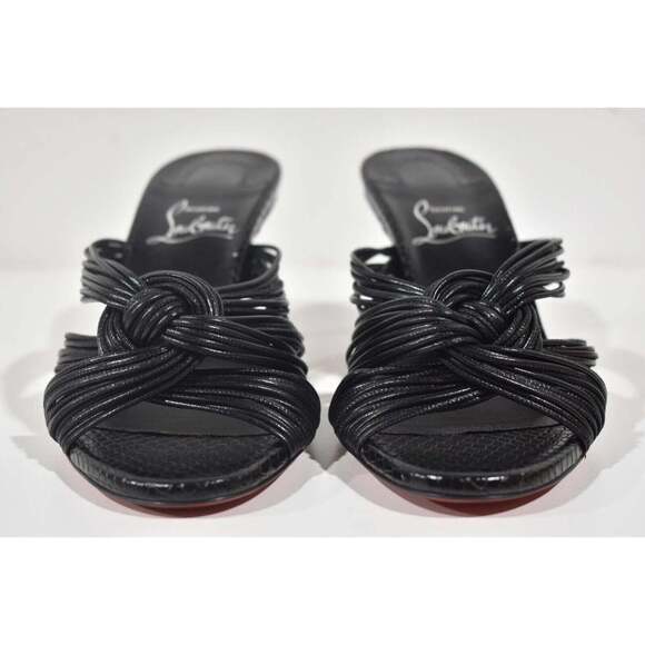 Christian Louboutin Multitaski 70 Black Strap Backless Mule Kitten Heel Pump 36 - Picture 6 of 12